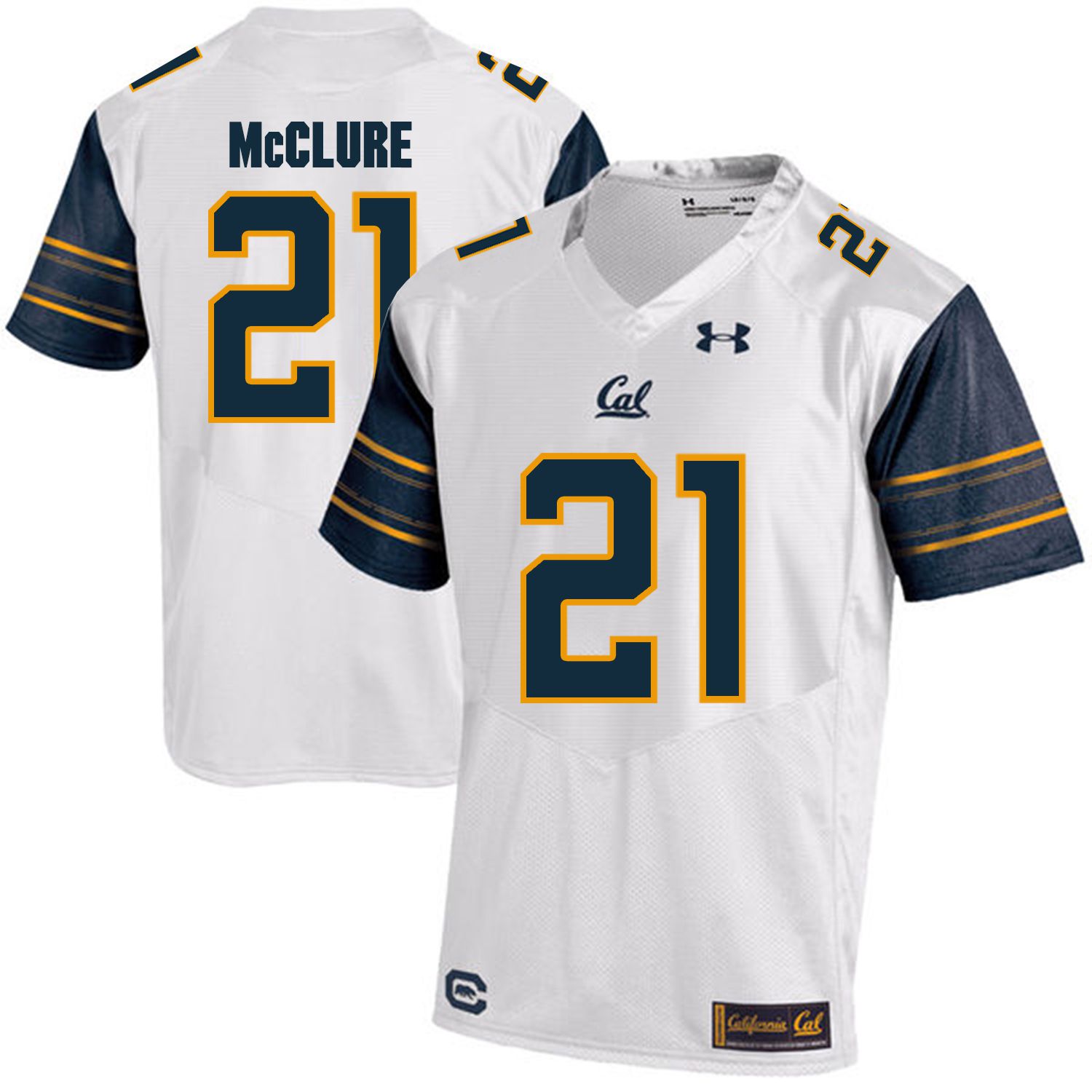 Men California Golden Bears #21 Stefan McClure White Customized NCAA Jerseys